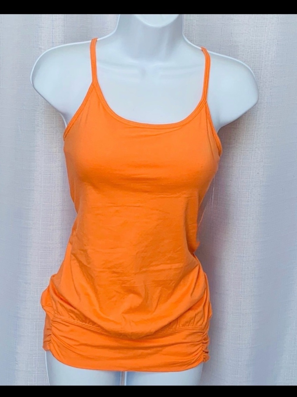 GAIAM Orange Ruched Tank Top with built in bra - Picture 2 of 6